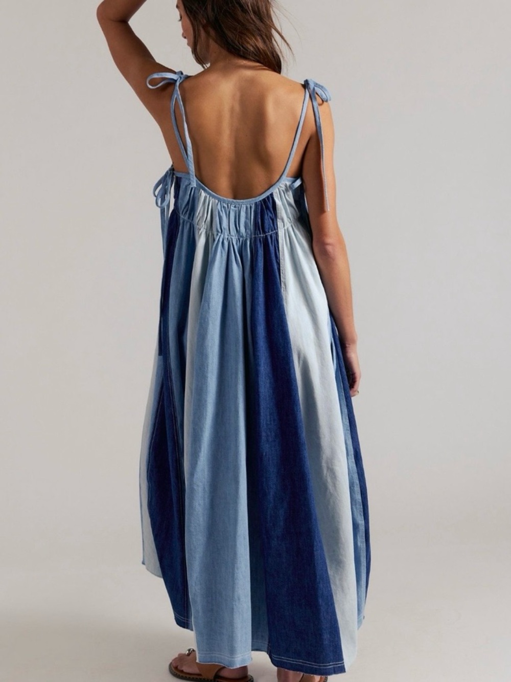 FREE PEOPLE LATTA DENIM MIDI DRESS NWT SIZE S - Picture 3 of 9